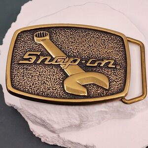 Snap-on Tools CPP-586 Solid Brass Belt Buckle Wrench Logo Made in USA Vintage